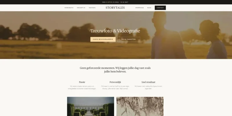 Screenshot of the Storytales website